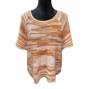 Maeve by Anthropologie Ada Space Dye Sweater Tee 1X boxy Casual Retro Colorful